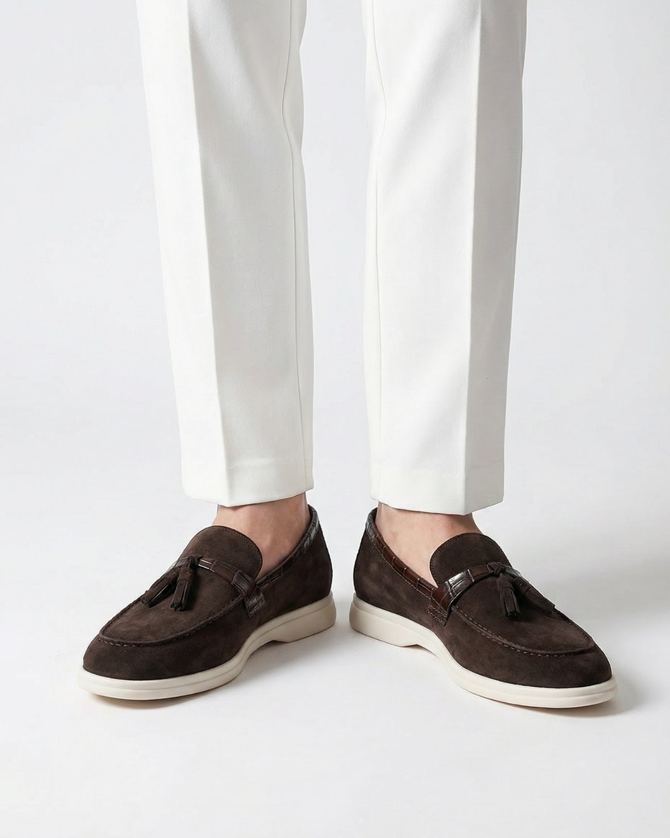 Positano Coffee Loafers Genuine Leather