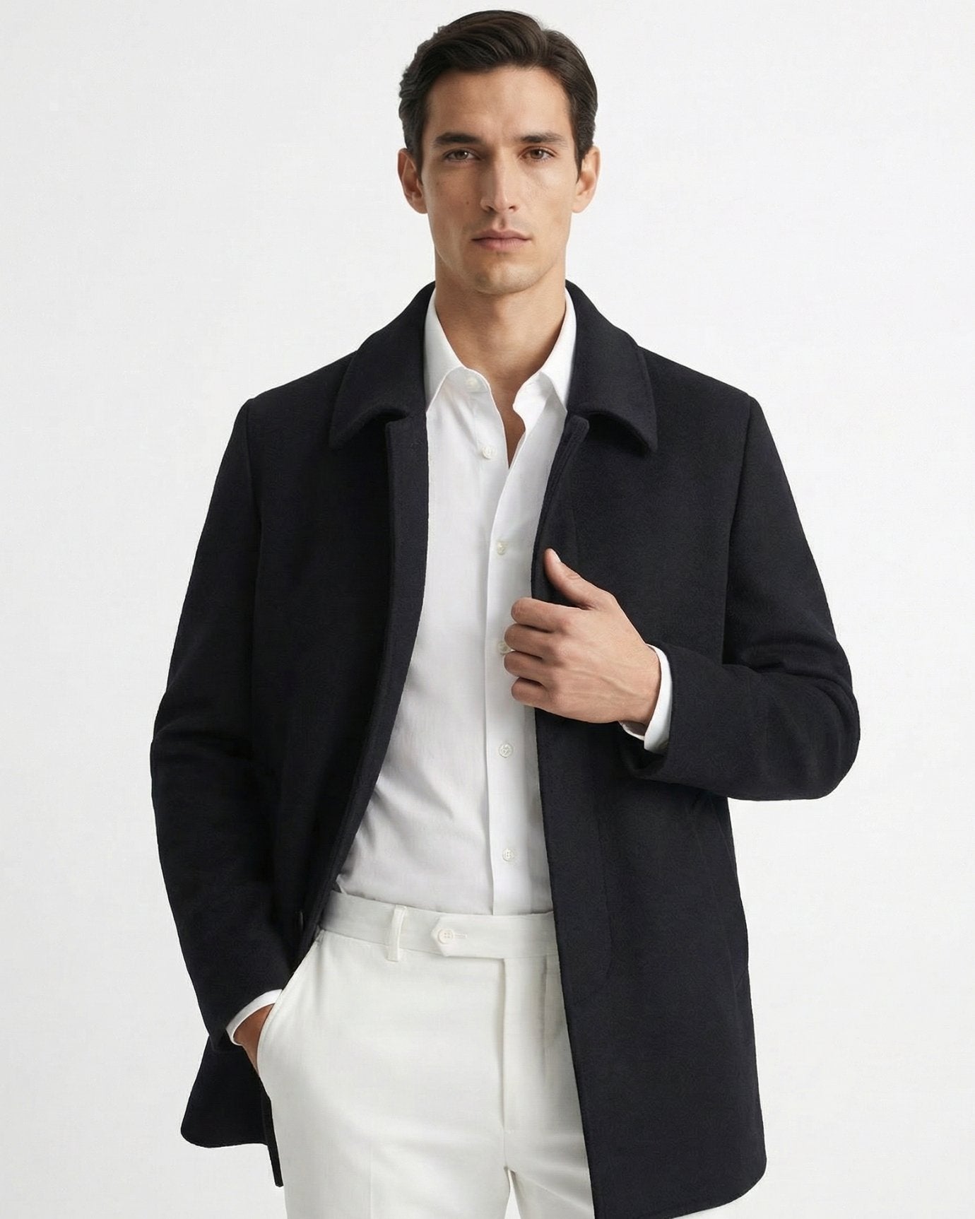 Thick Wool Coat Jacket with Lined Down Jacket