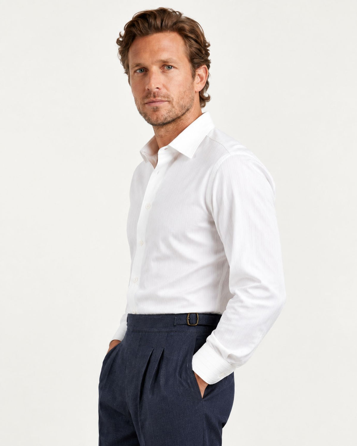 Paris Relaxed Fit Yarn-Dyed Gurkha Trousers