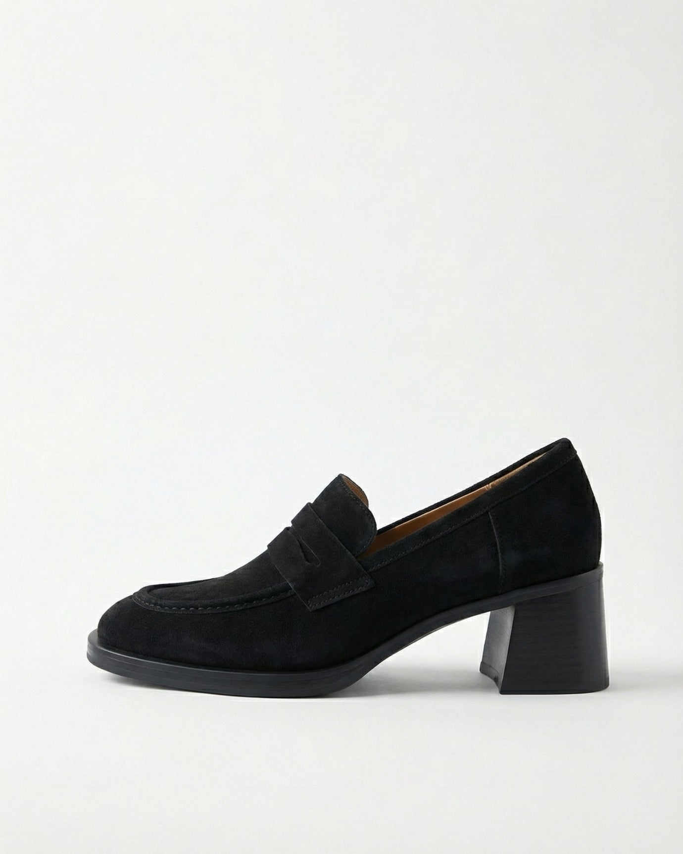 Franziska Leather Loafer Heels Velvet-Lined for Women |