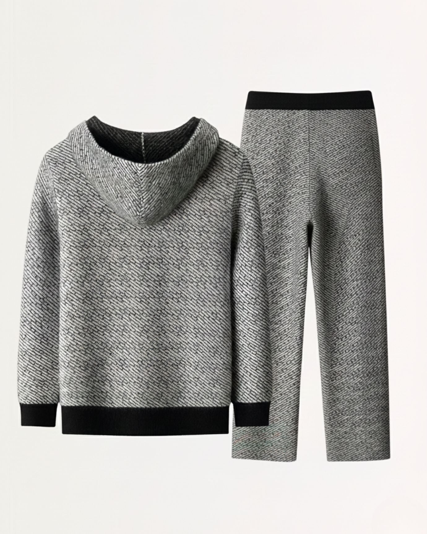 Cashmere & wool set hooded Cardigan & Pants