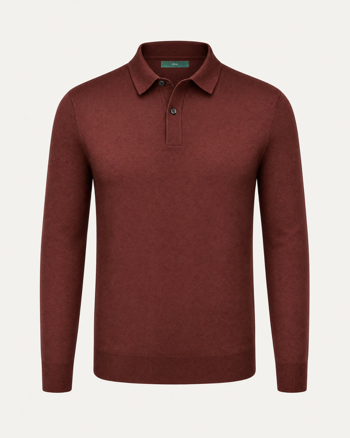 Worsted Merino Wool Long-Sleeve Polo Sweater