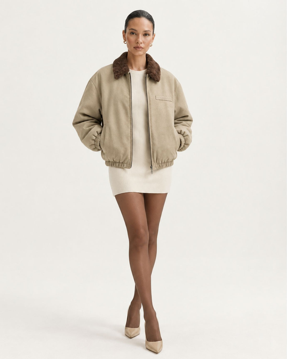 Divina Mink-Lined Parka with Fur Collar Coat