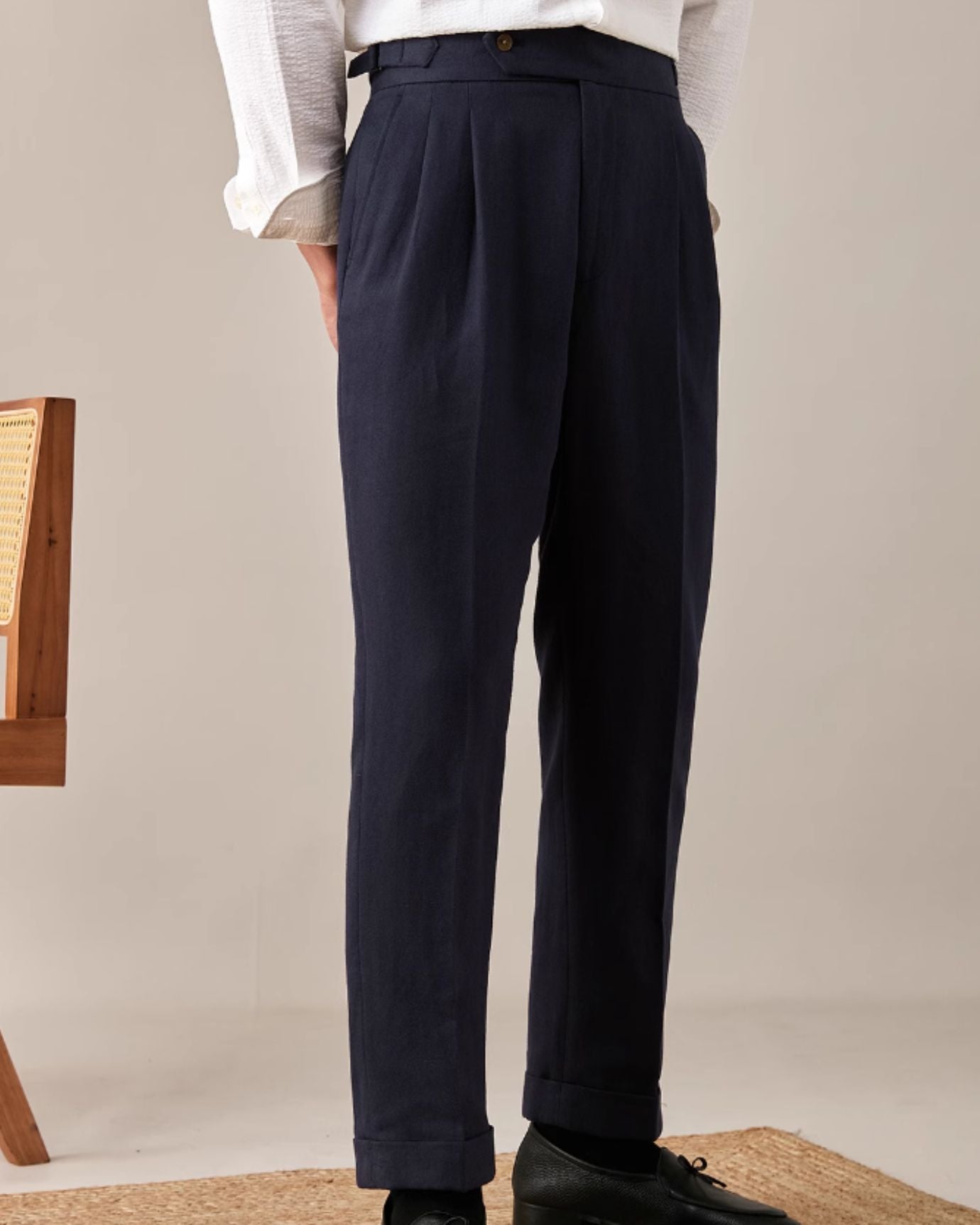 Business Trousers Cotton & Linen Blend