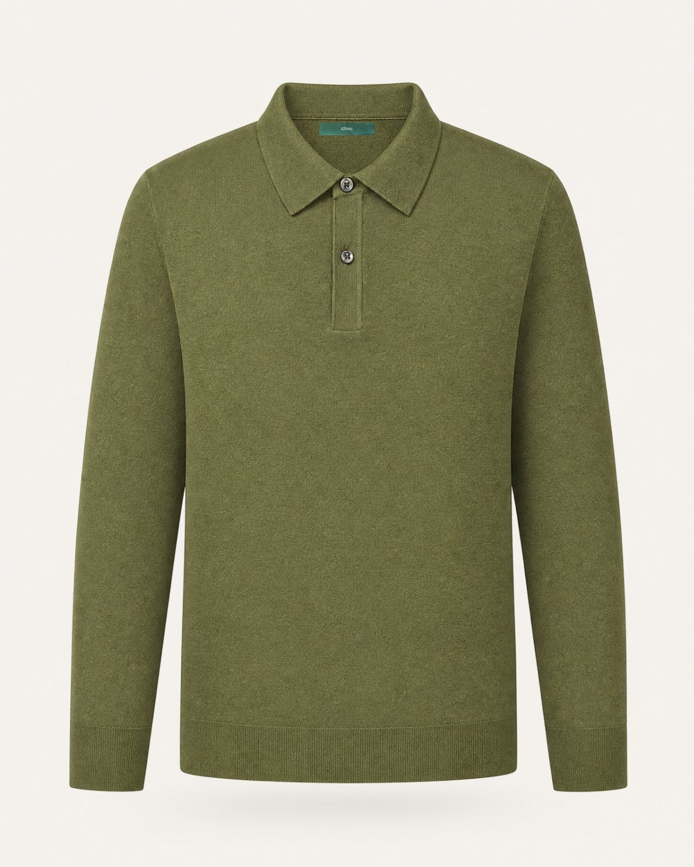 Worsted Merino Wool Long-Sleeve Polo Sweater
