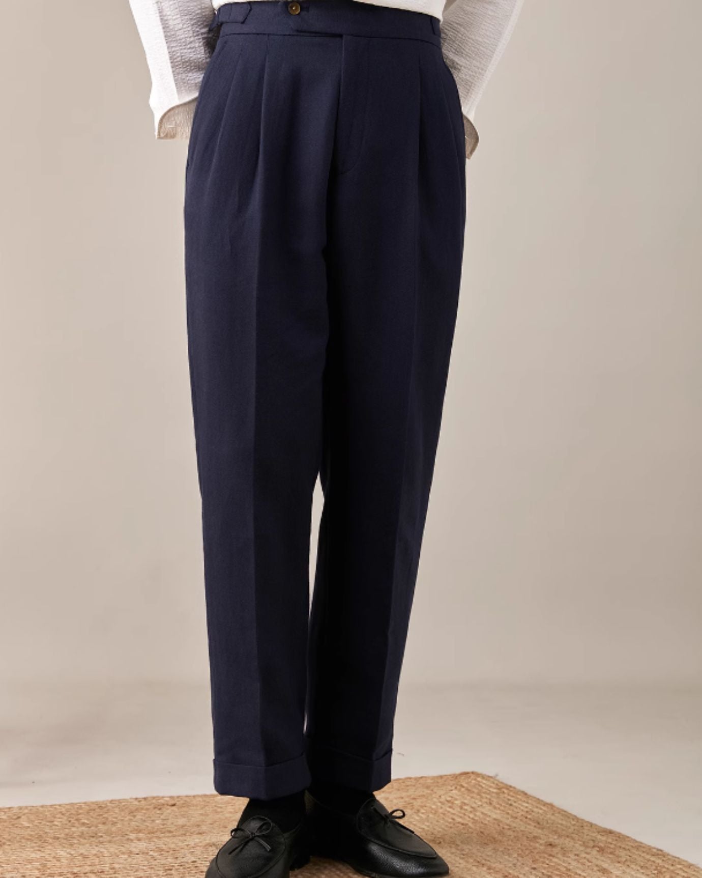 Business Trousers Cotton & Linen Blend