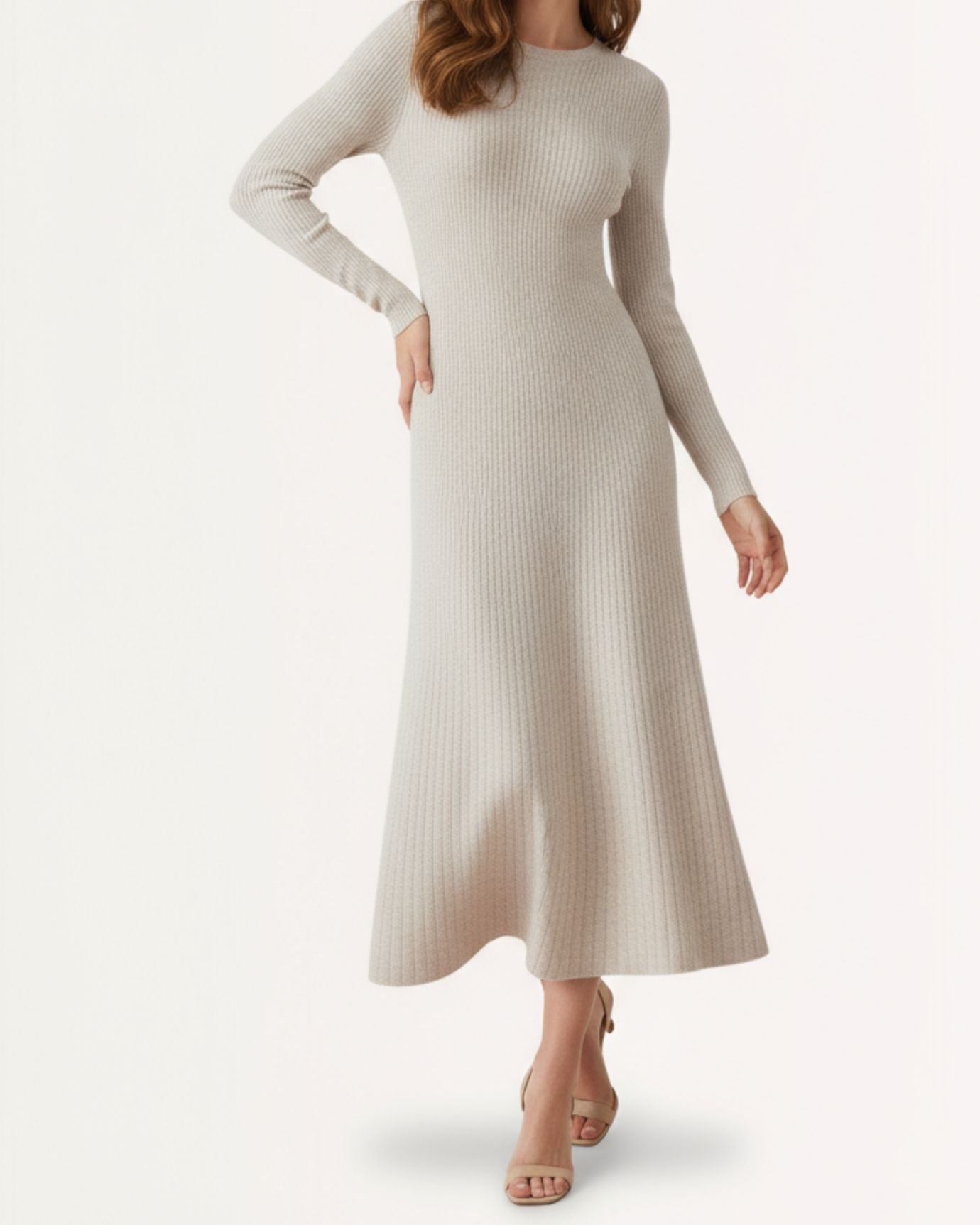 Woman Wool Dress Old Money Style