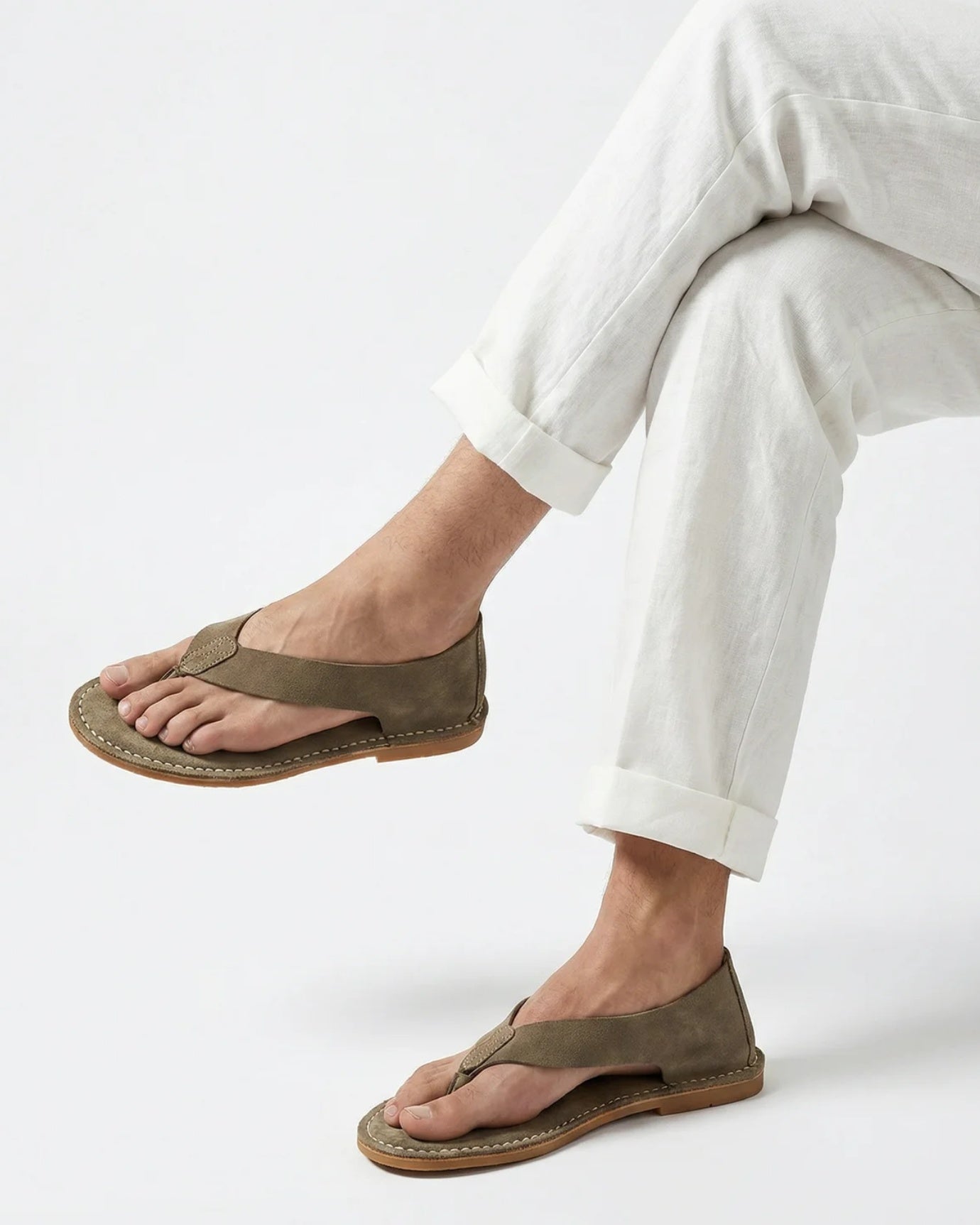 Comfortable Leather Flip-Flops – Breathable Velvet Sandals