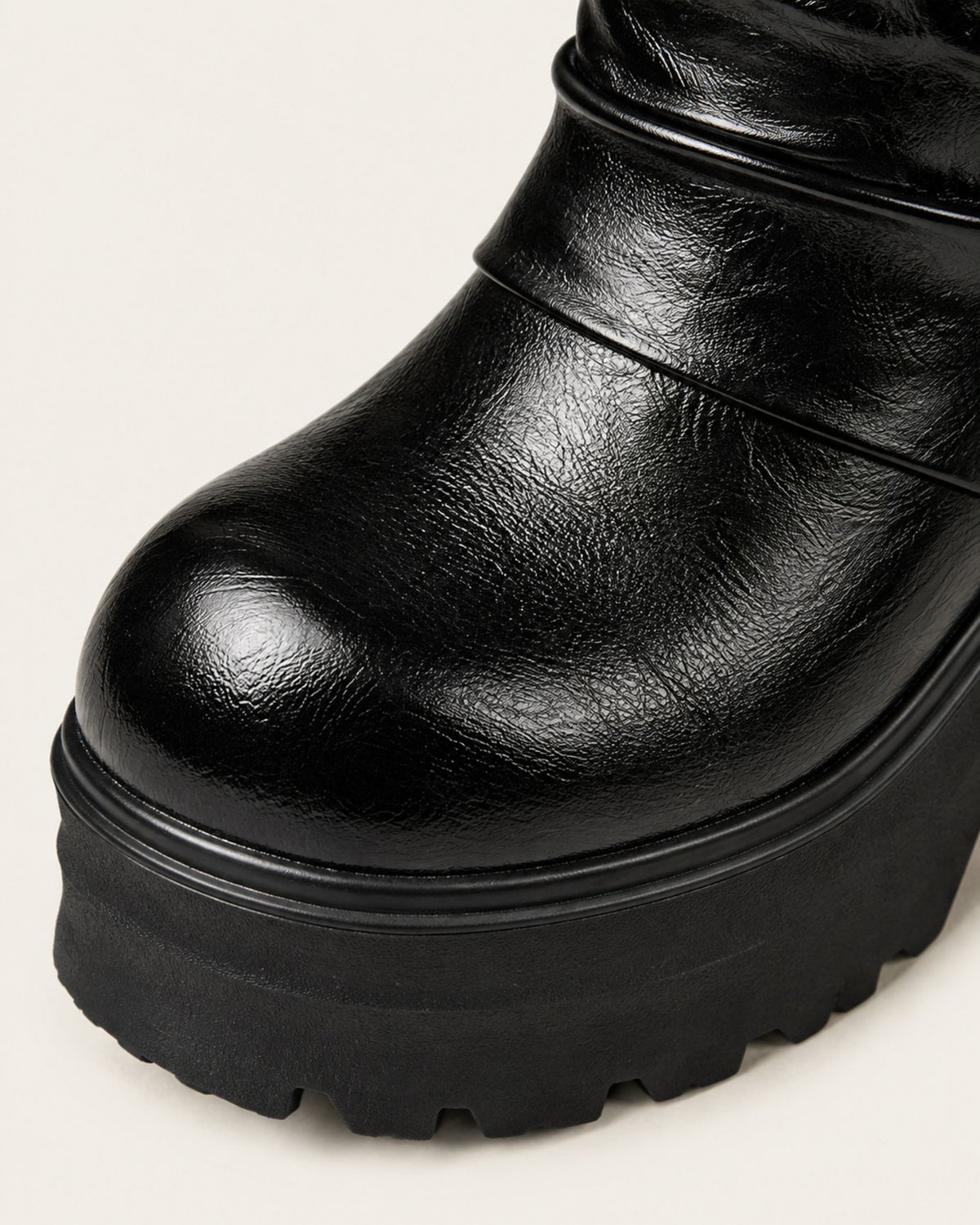 Platform Block Heel Lace-Up Combat Boots