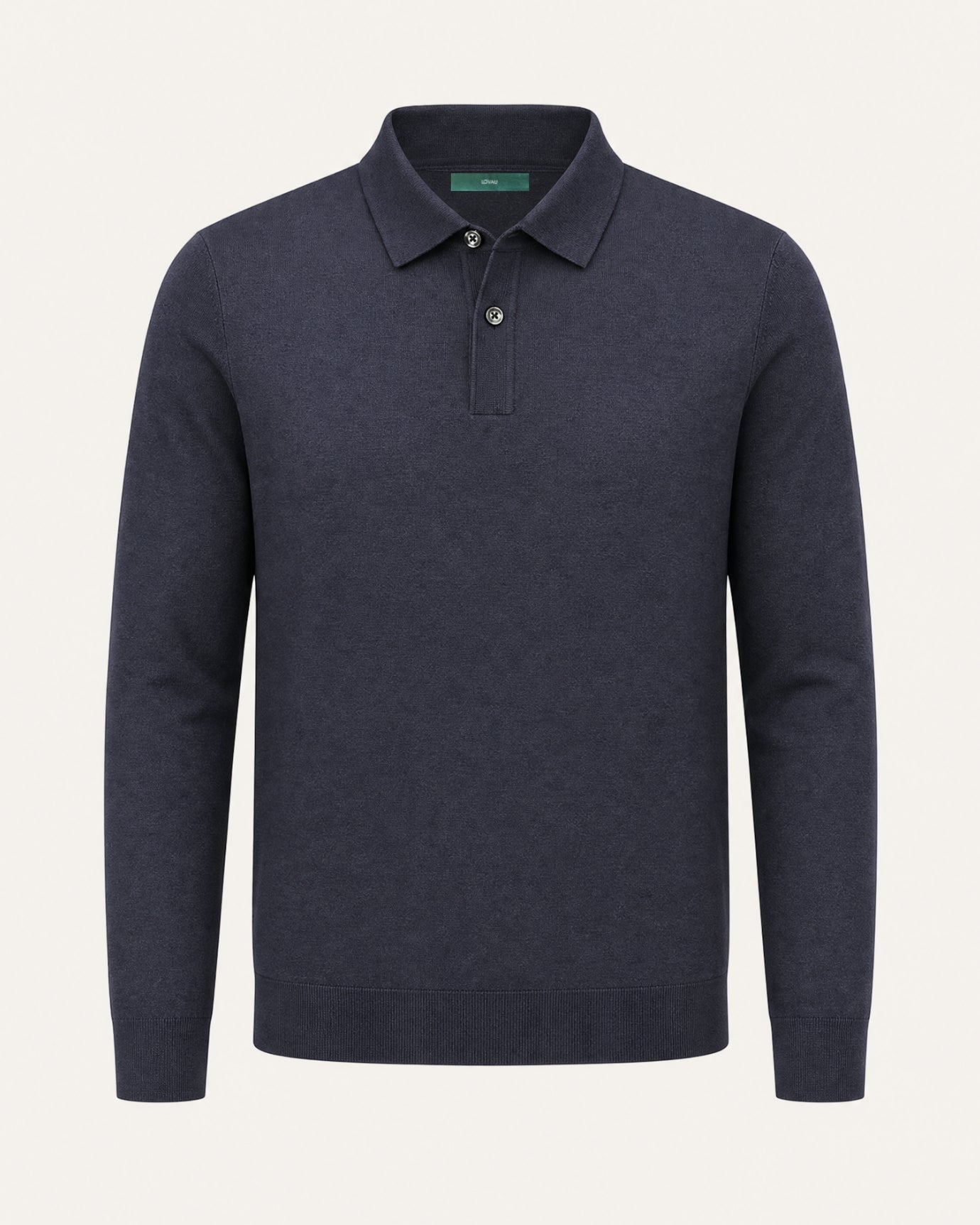 Worsted Merino Wool Long-Sleeve Polo Sweater