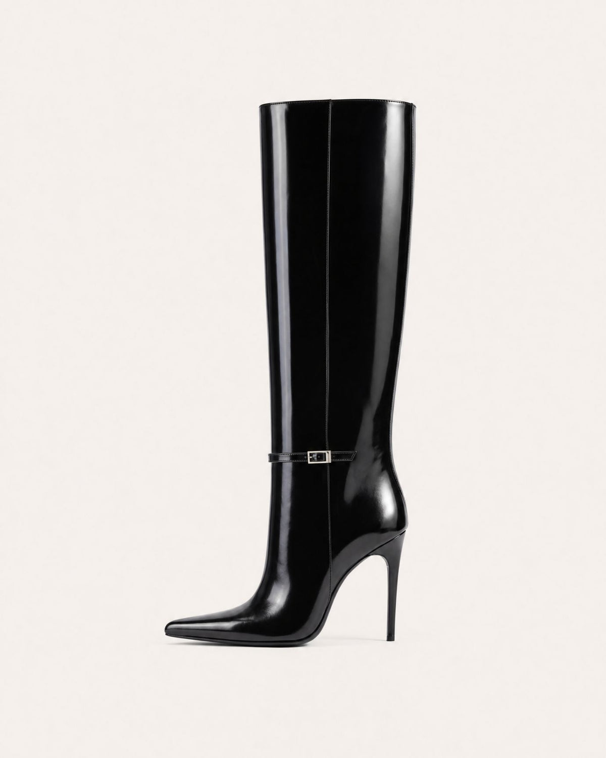 Divina Patent Leather Straight-Shaft Boots