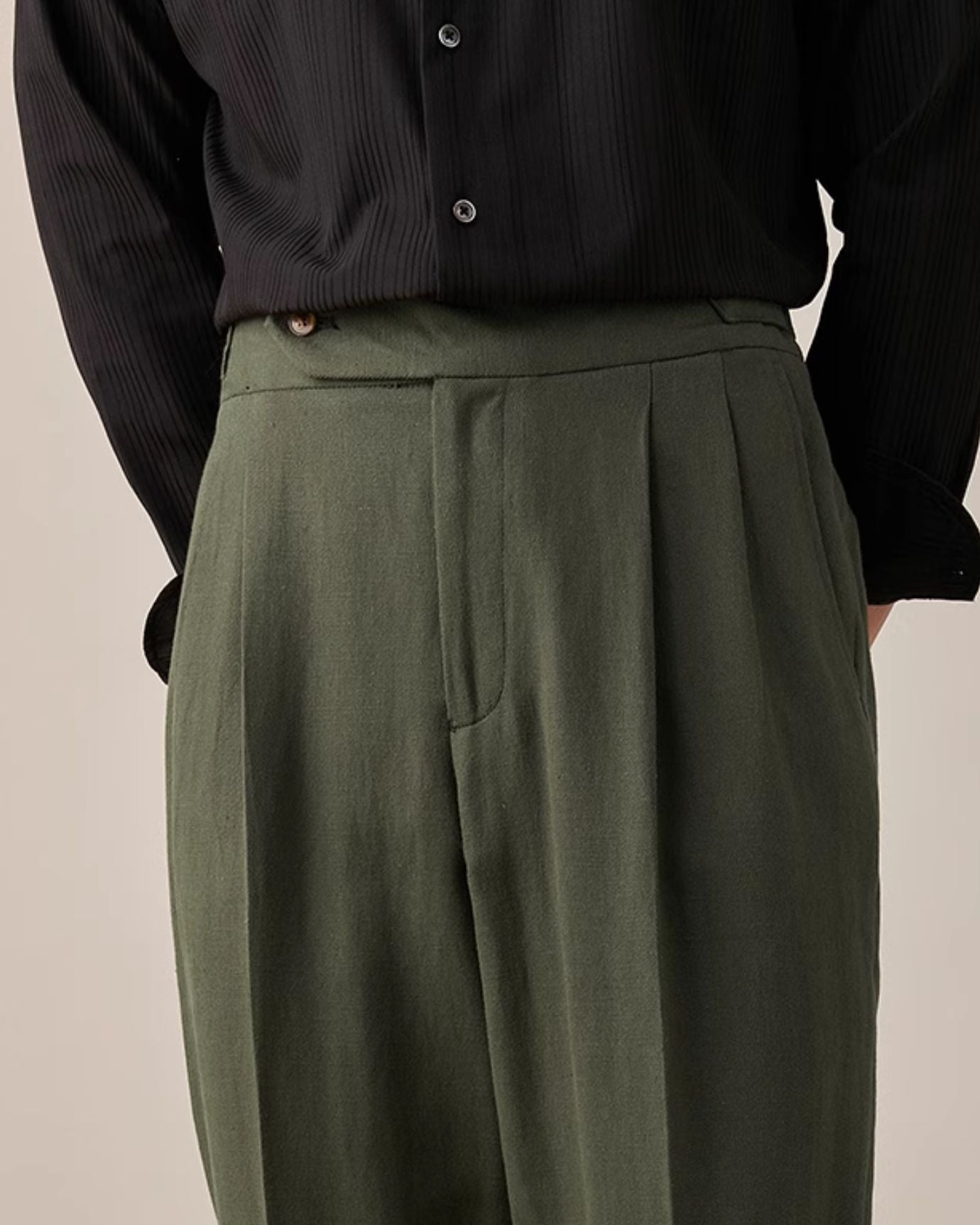 Business Trousers Cotton & Linen Blend