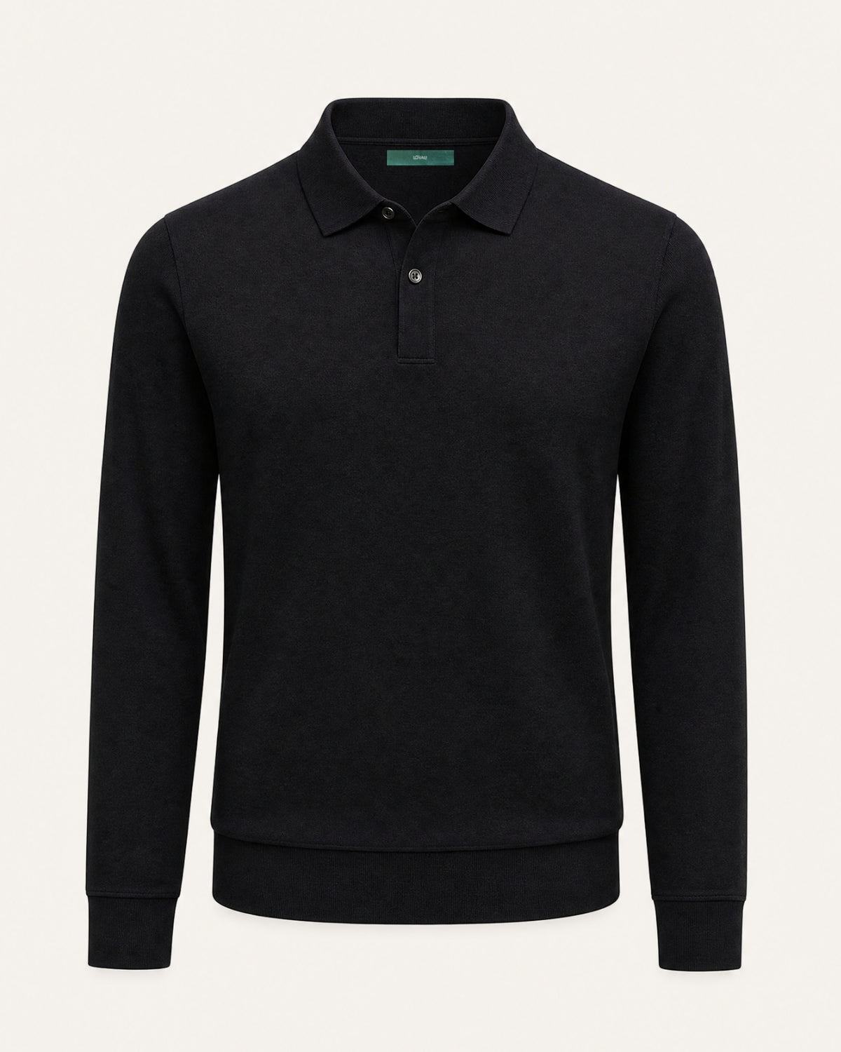 Worsted Merino Wool Long-Sleeve Polo Sweater