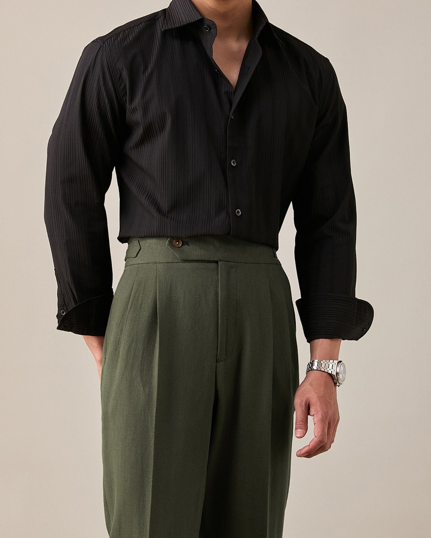 Business Trousers Cotton & Linen Blend