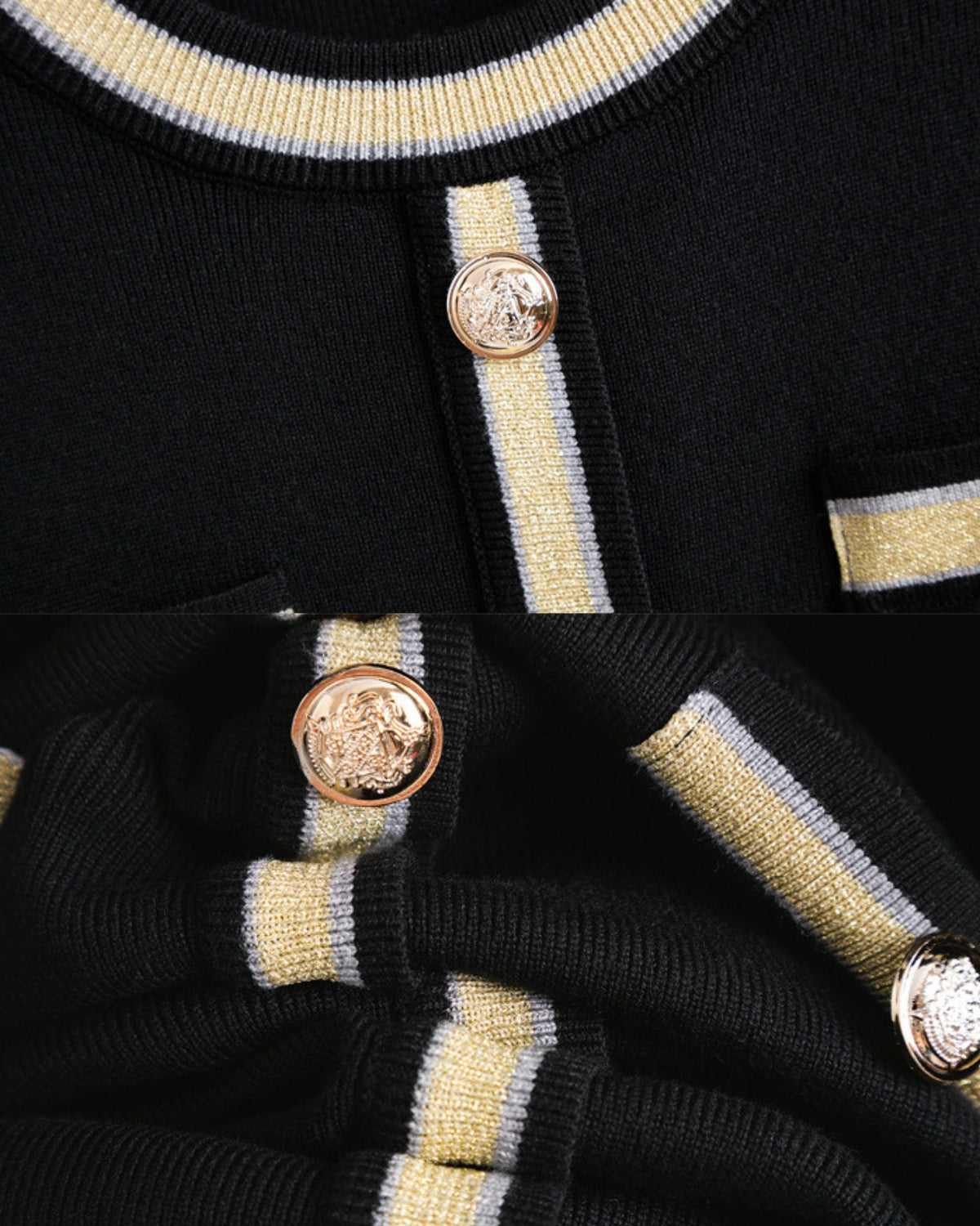 Classic Elegant Knit Little Black Dress Long Sleeve