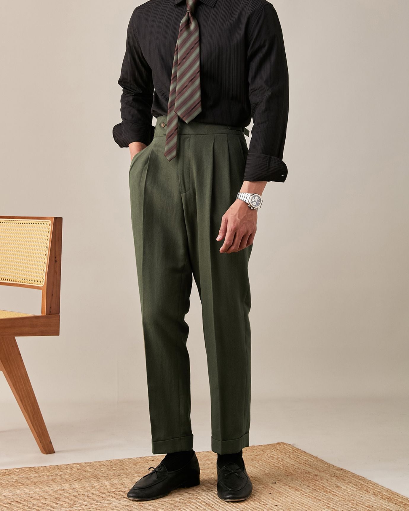 Business Trousers Cotton & Linen Blend