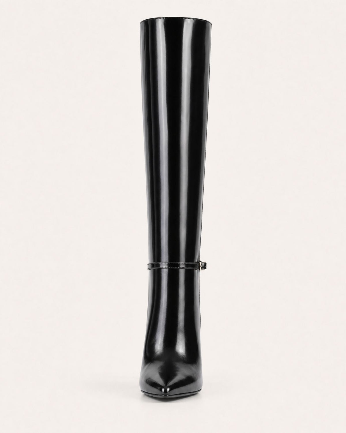 Divina Patent Leather Straight-Shaft Boots