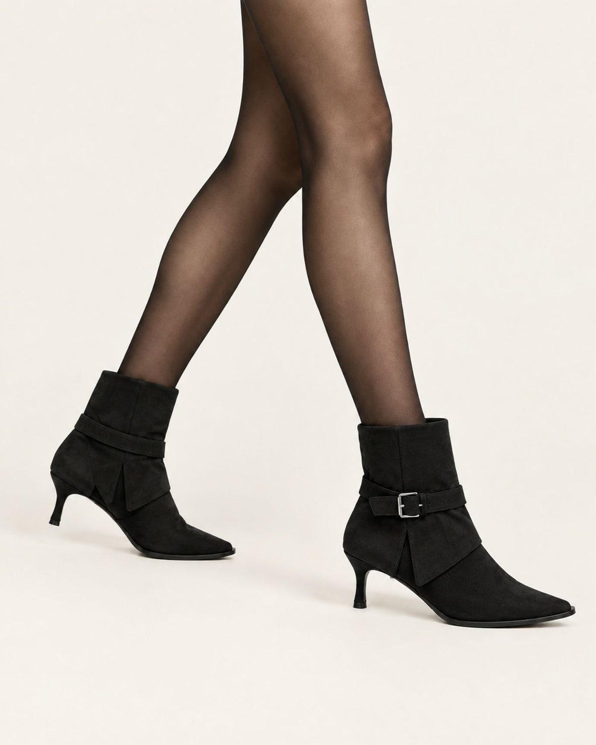 Vintage Velvet LIning Suede Pointed-Toe Boots