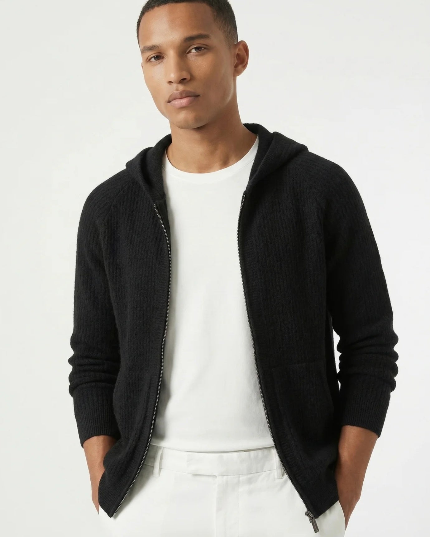 Thickened Wool Hooded Cardigan Zipper