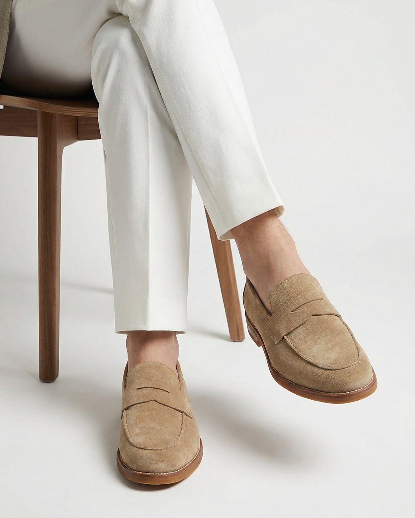 Paris Vintage Apricot Loafers Handmade Genuine Leather