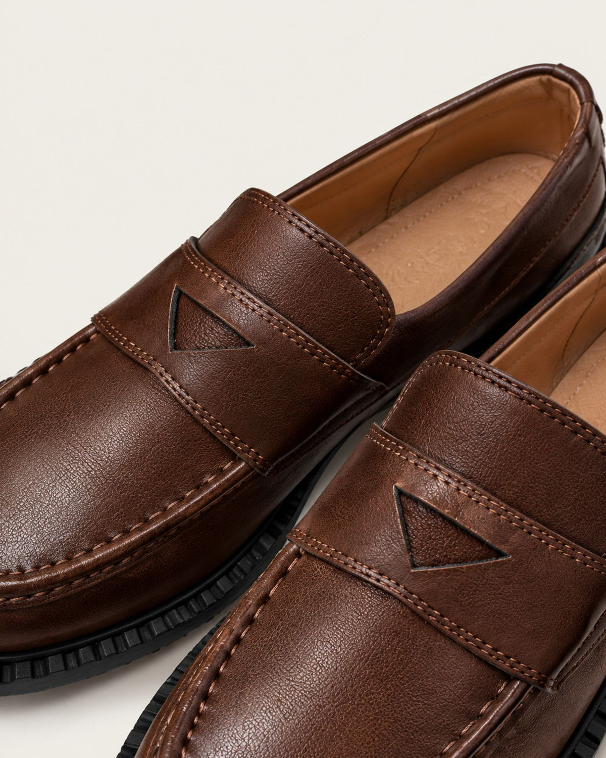 Zira Retro Leather Lug Sole Loafers