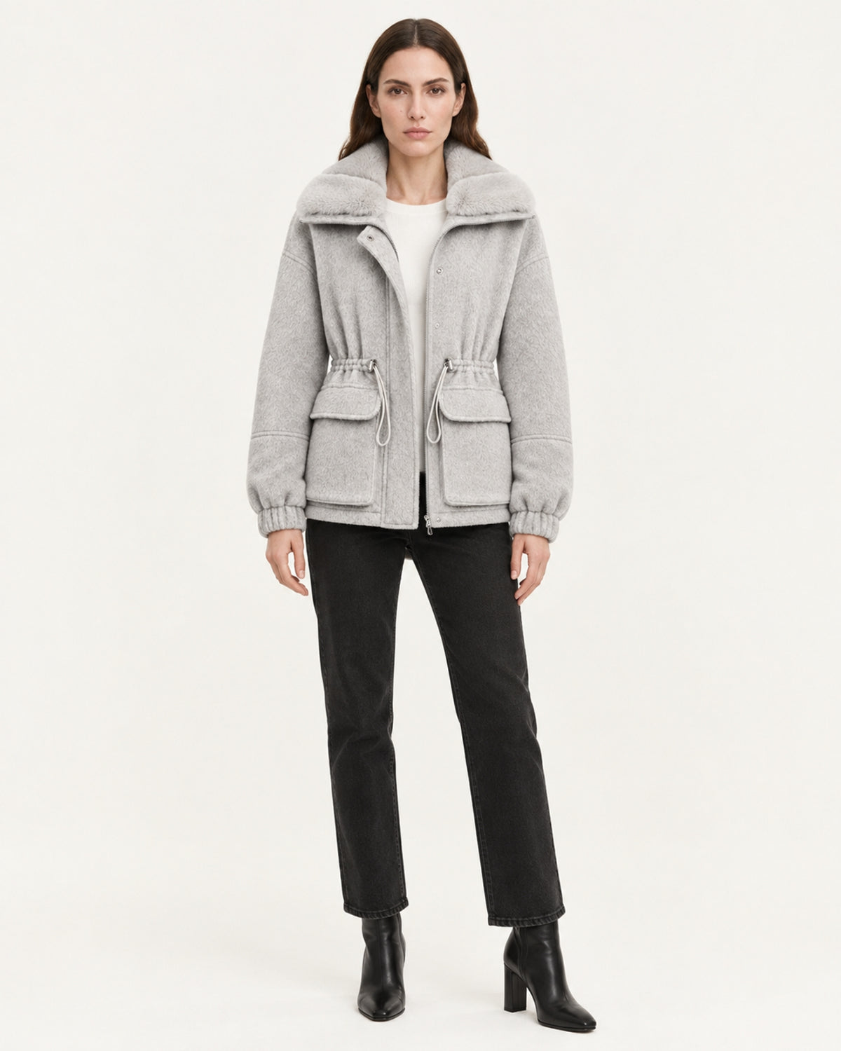 Rex Rabbit Fur Lined Leather Parka Jacket