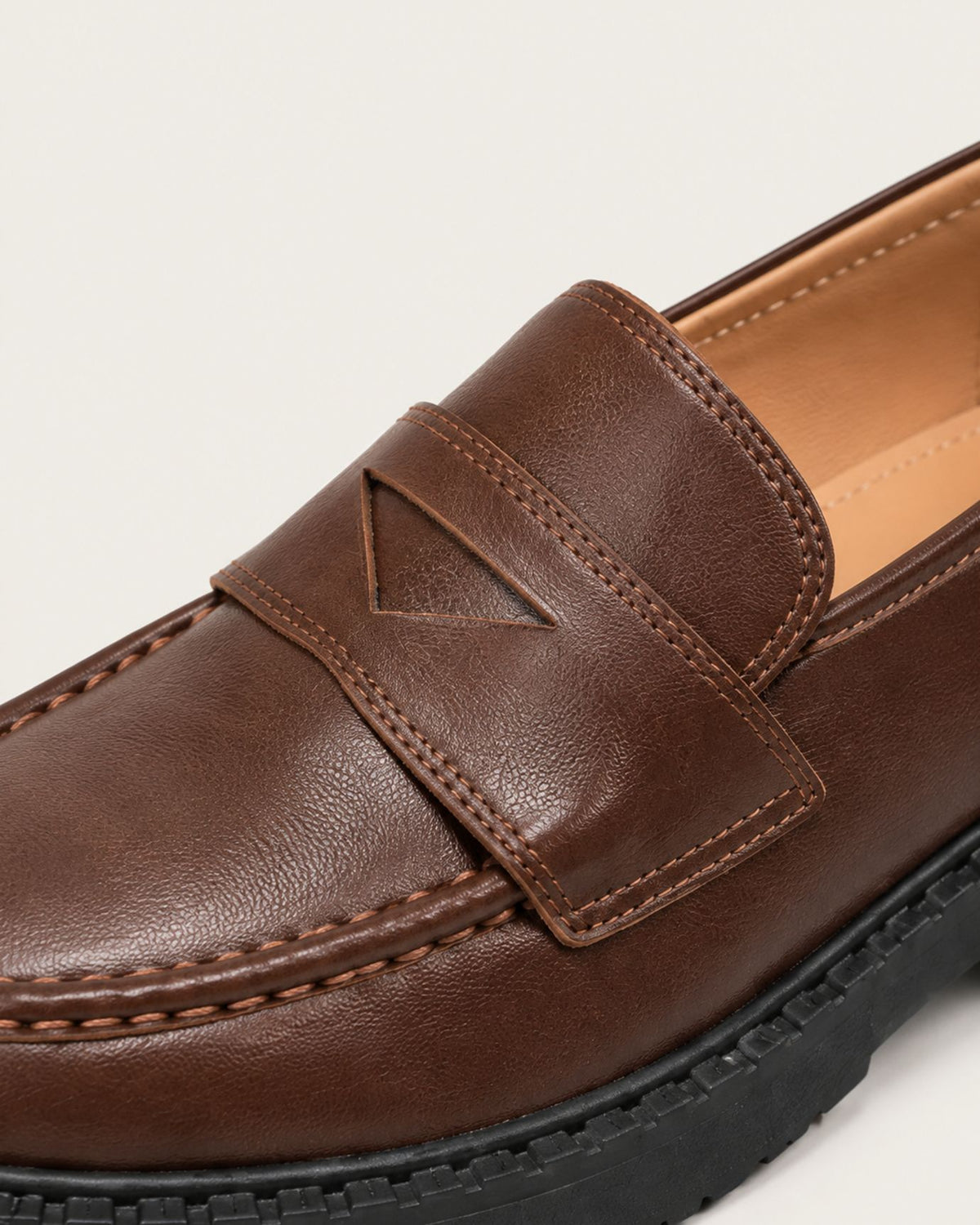 Zira Retro Leather Lug Sole Loafers