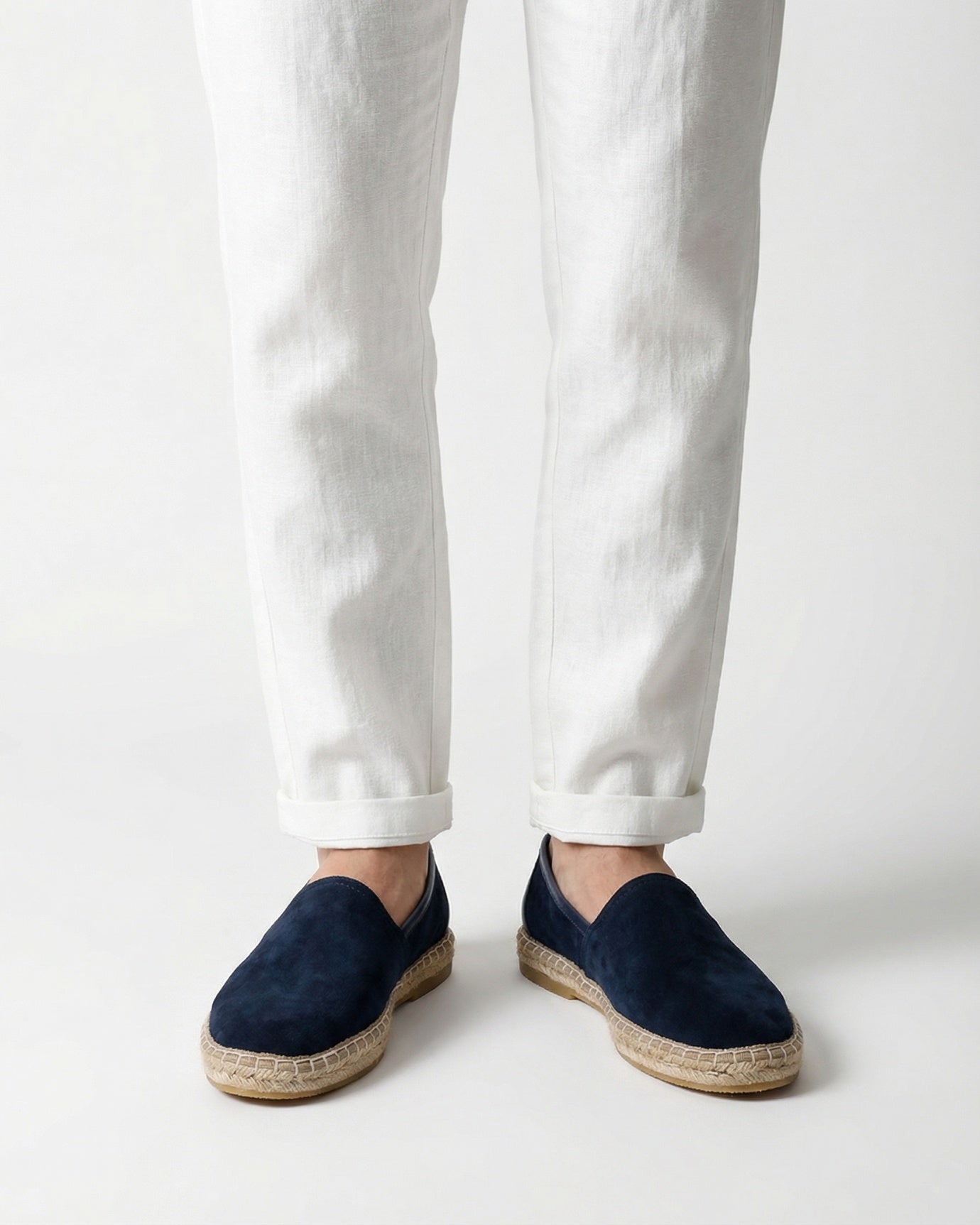 Mykonos Navy Blue Slip-On Suede Loafers Genuine Leather Casual Flats