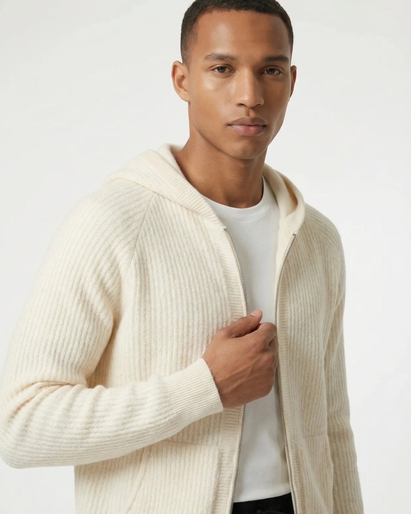 Thickened Wool Hooded Cardigan Zipper