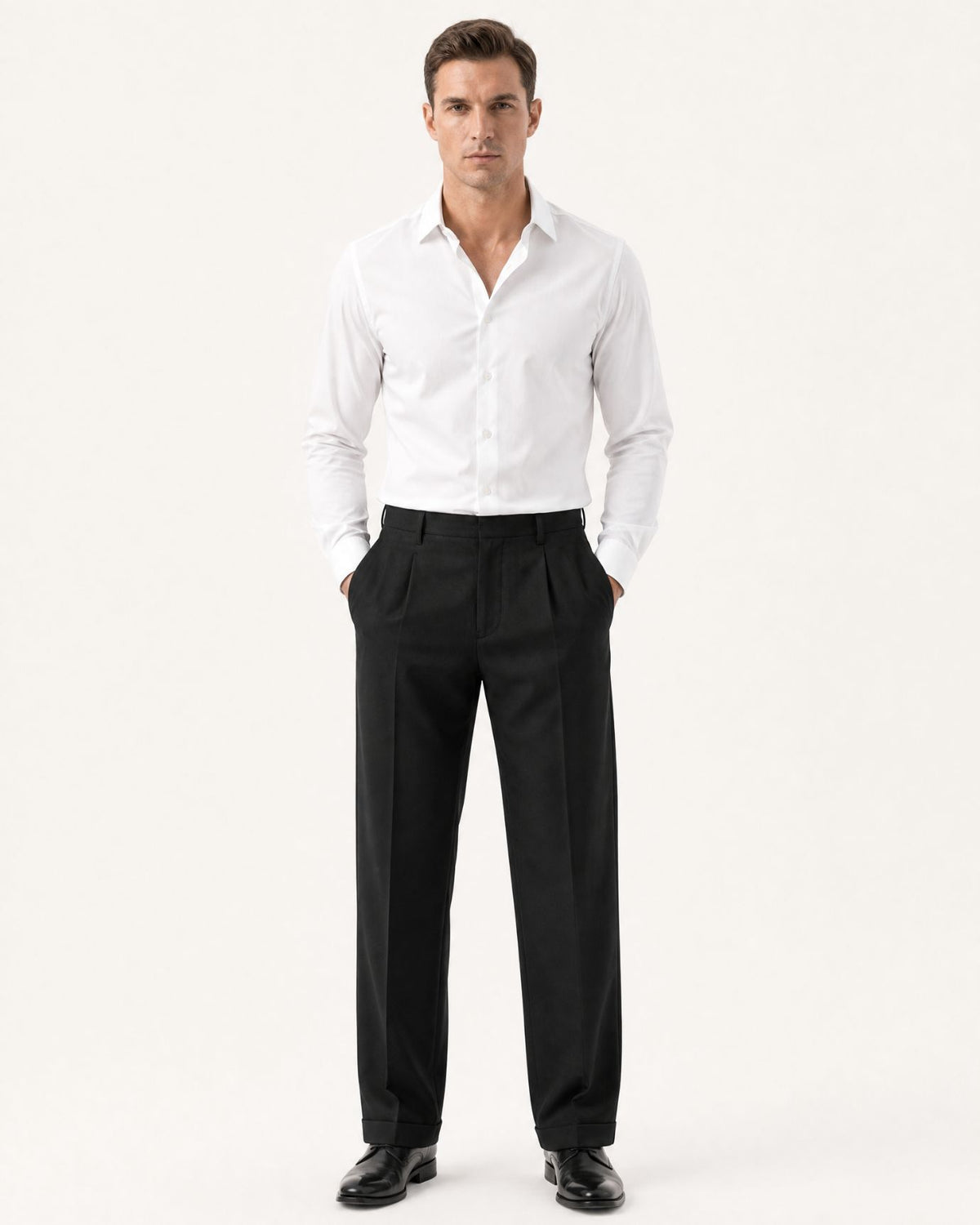 Wide-Leg Hollywood Waist Trousers