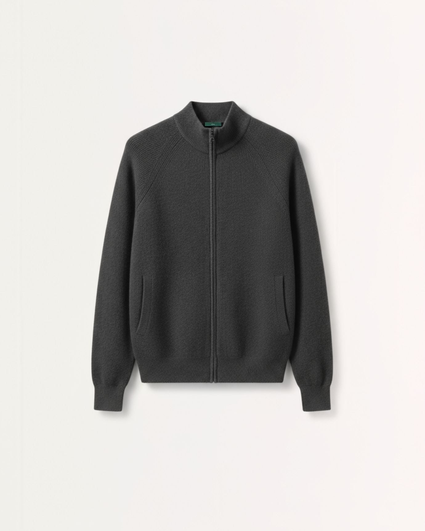 Fine Cashmere Thick Jacket Cardigan with Perforated Knit