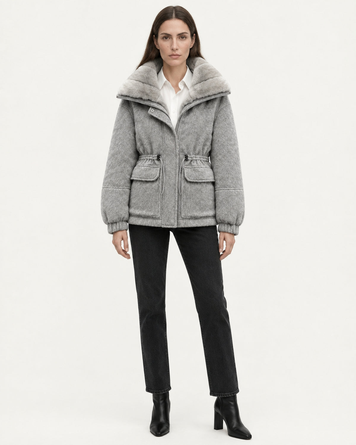 Rex Rabbit Fur Lined Leather Parka Jacket