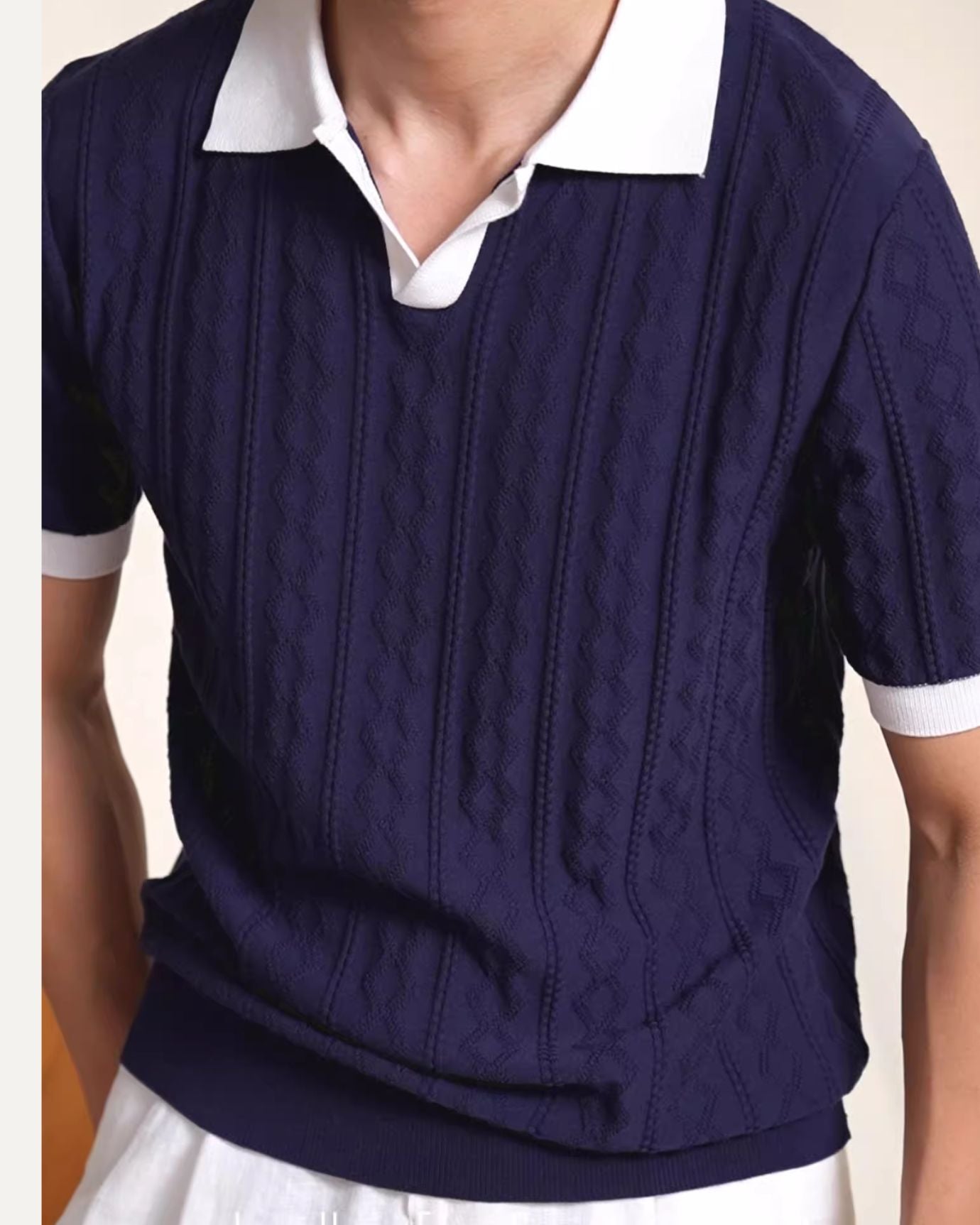 Old Money Marine Polo - Navy Blue