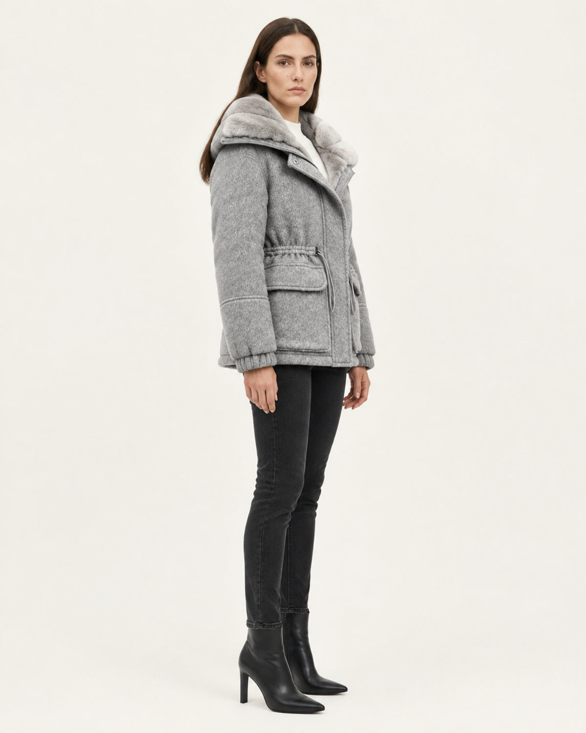 Rex Rabbit Fur Lined Leather Parka Jacket