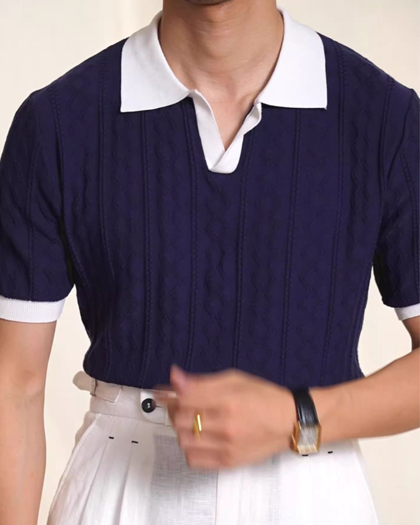 Old Money Marine Polo - Navy Blue