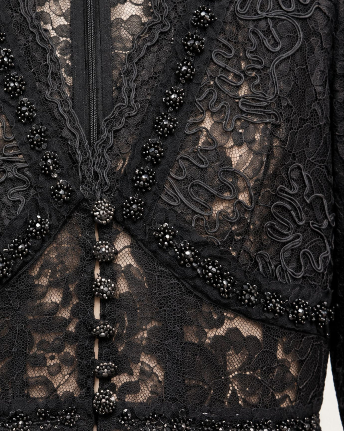 Zoey Tailored V-Neck Lace Evening Dress
