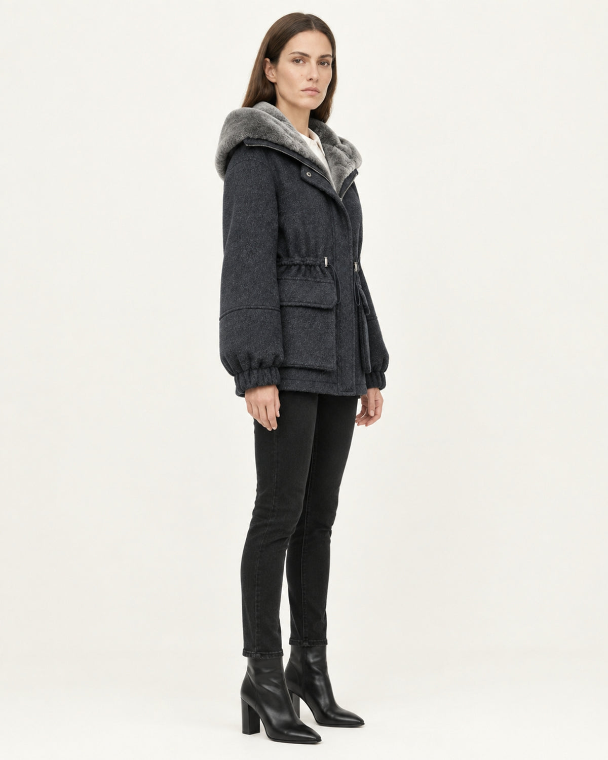 Rex Rabbit Fur Lined Leather Parka Jacket
