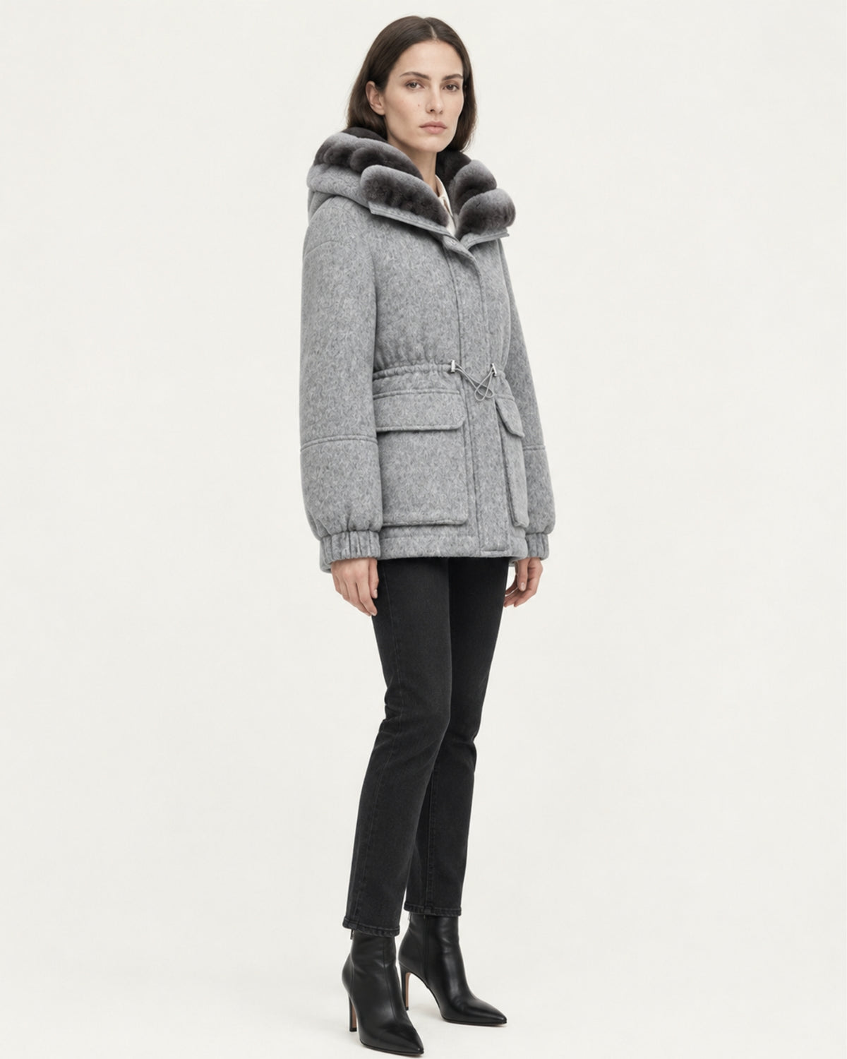 Rex Rabbit Fur Lined Leather Parka Jacket