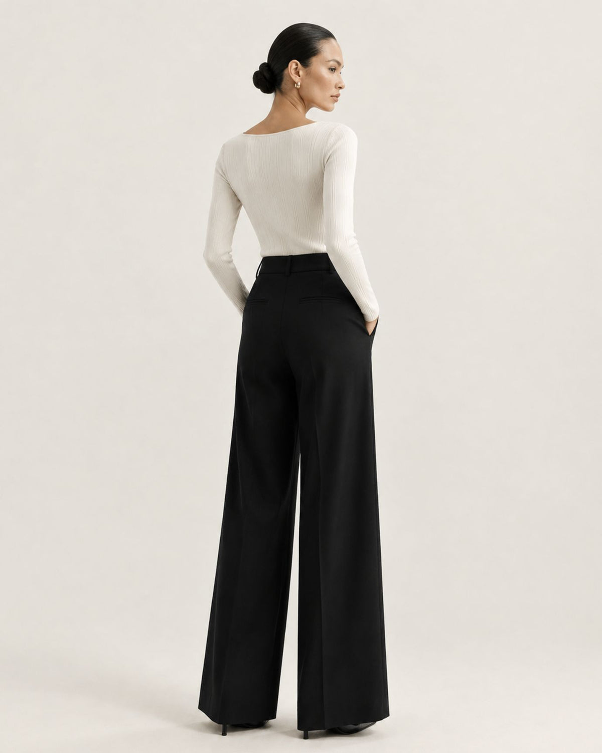 Diamond-Embellished Slim-Fit Scoop Neck Top