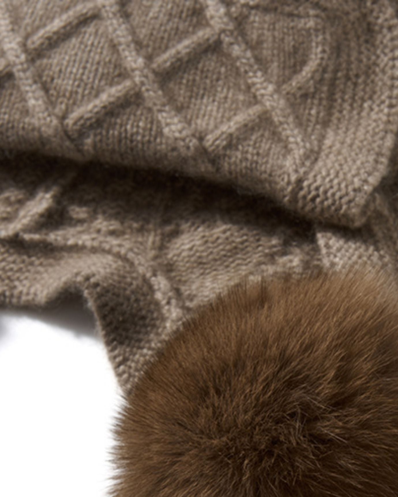 Cashmere and Leather Hat ball twisted casual earmuffs warm