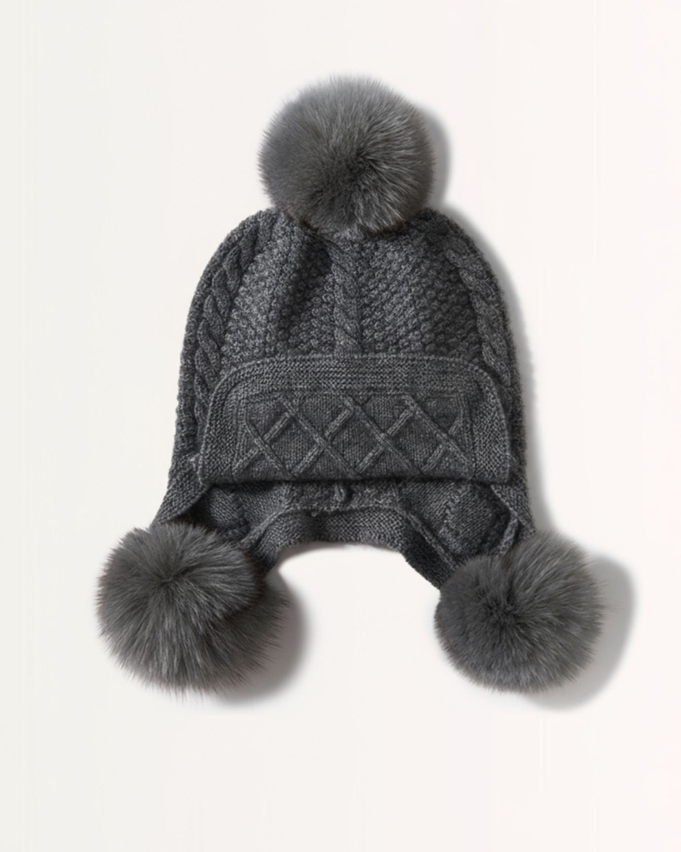 Cashmere and Leather Hat ball twisted casual earmuffs warm