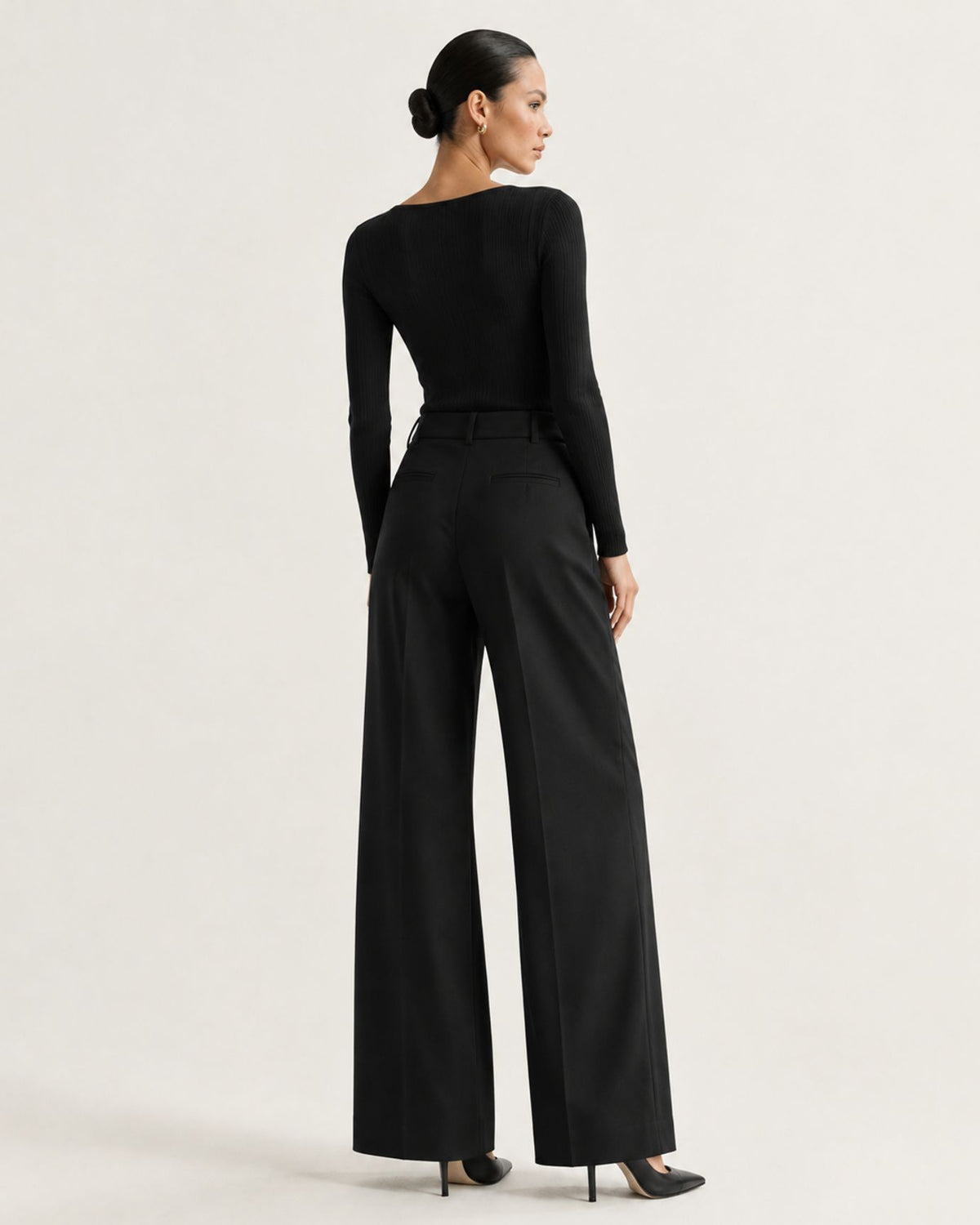 Diamond-Embellished Slim-Fit Scoop Neck Top