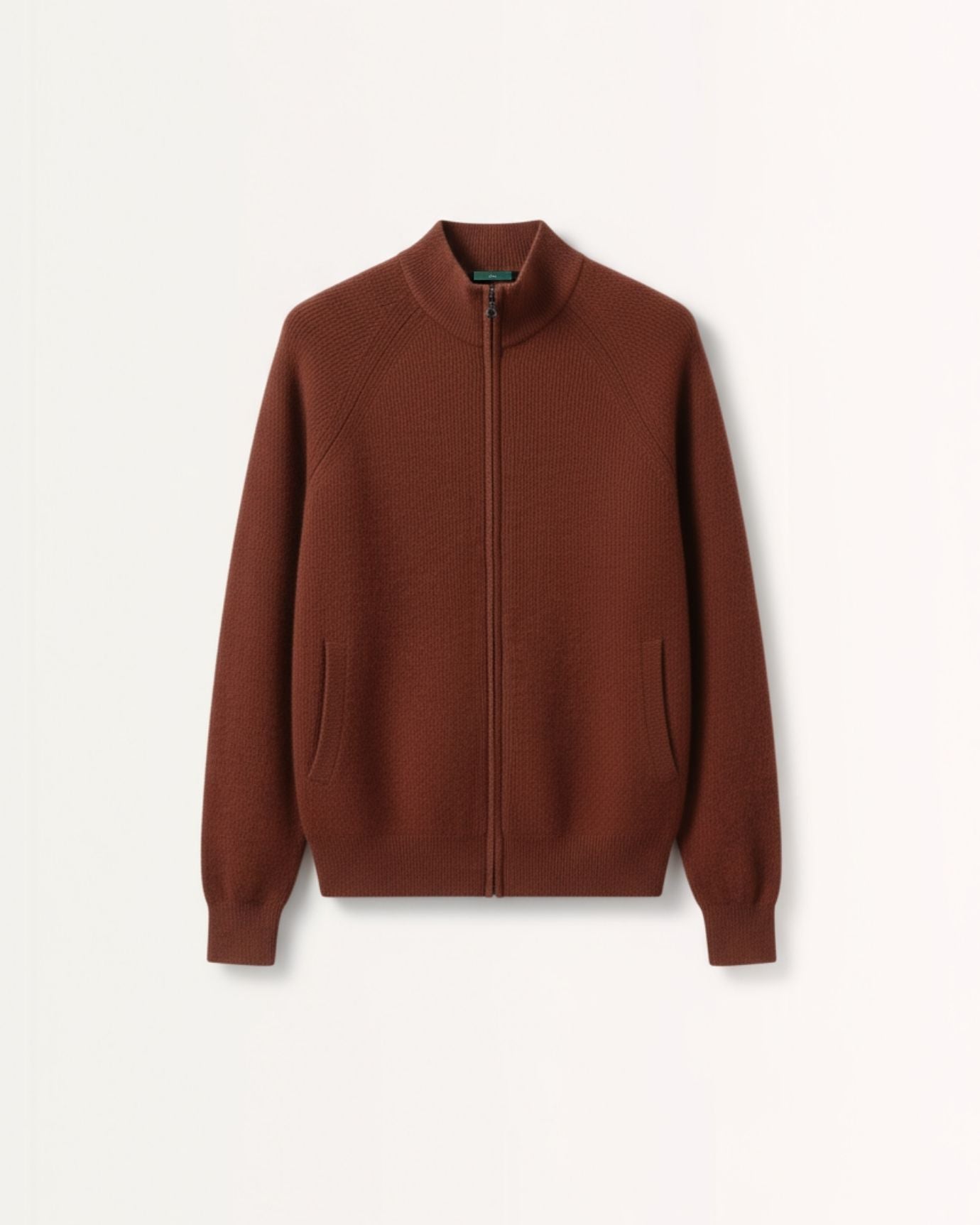 Fine Cashmere Thick Jacket Cardigan with Perforated Knit