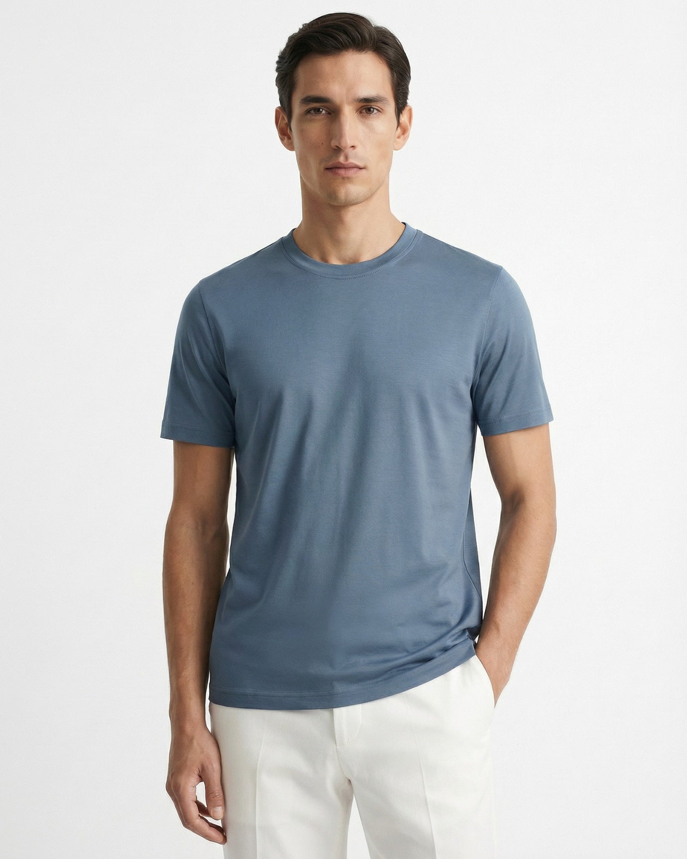 High End Mercerized Cotton Silky Dark Gray T-Shirt