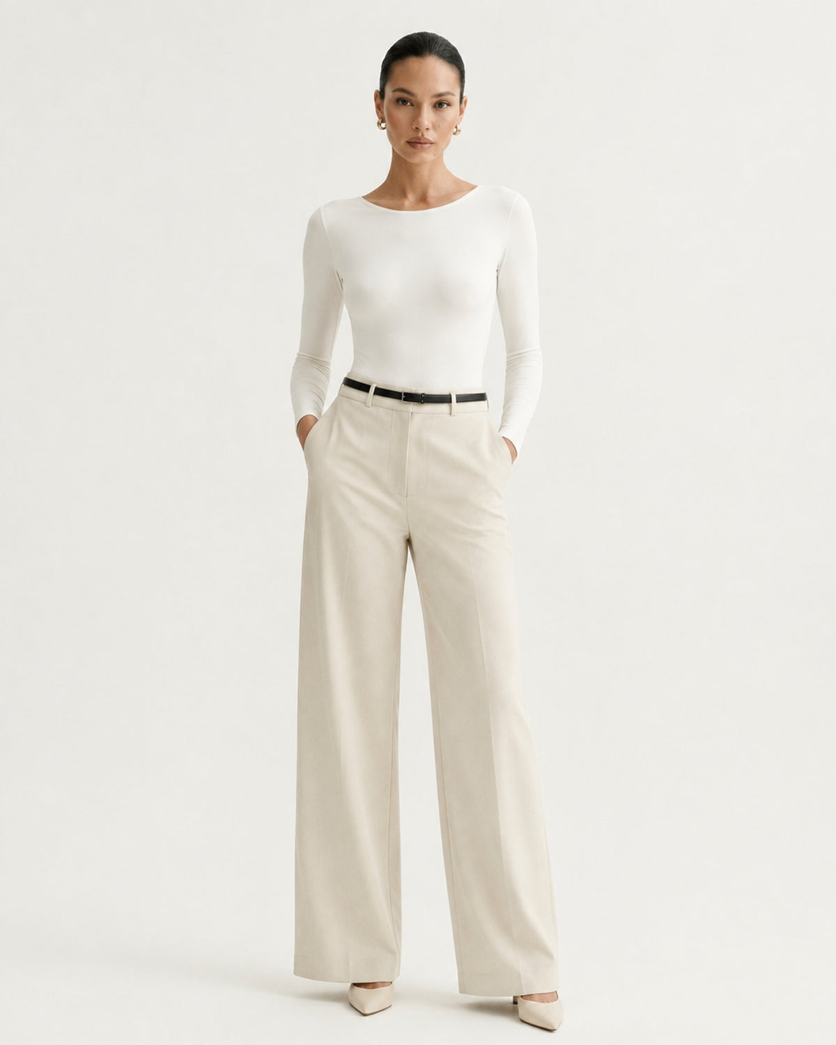 Rosy High-Waisted Straight Leg Trousers
