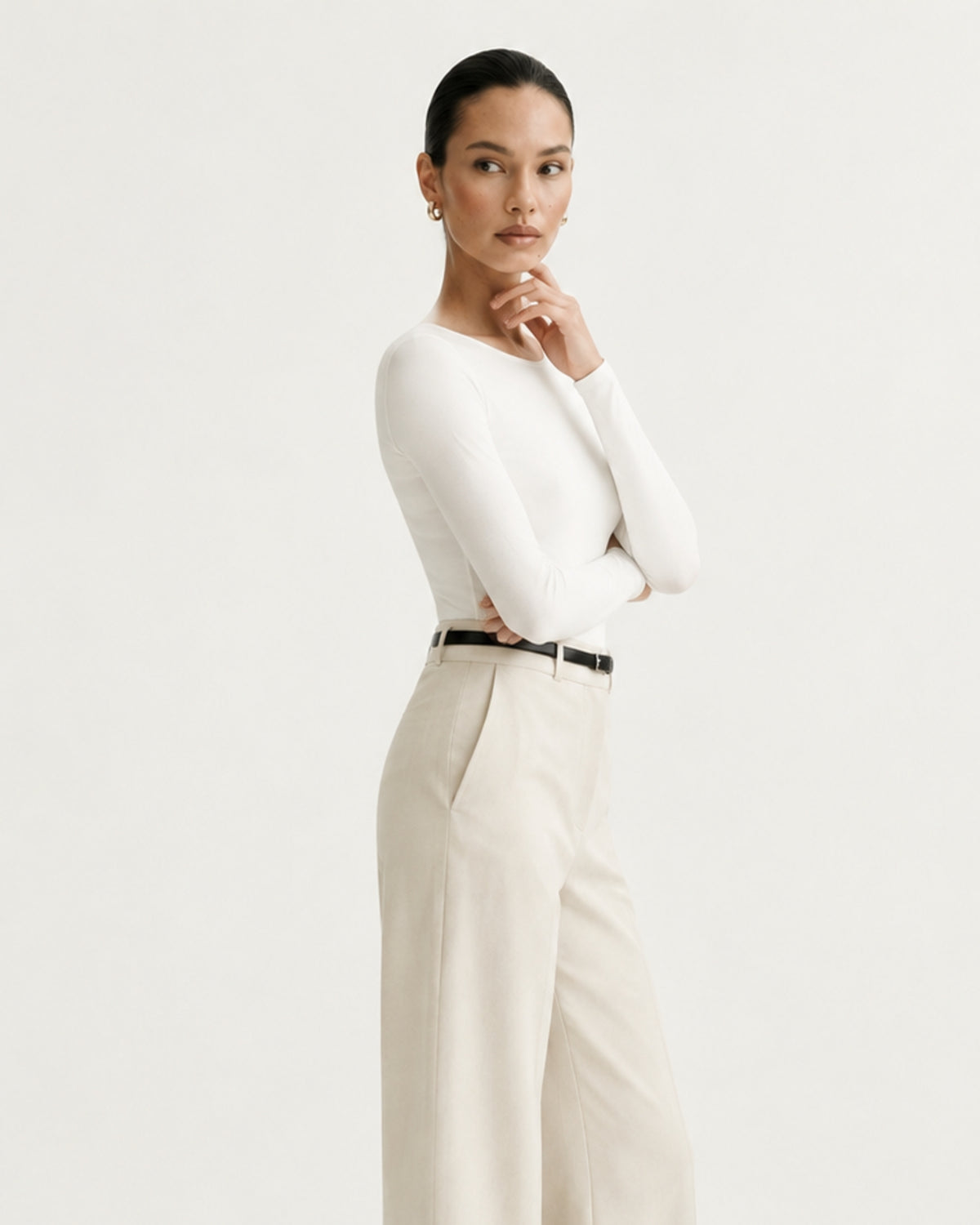 Rosy High-Waisted Straight Leg Trousers