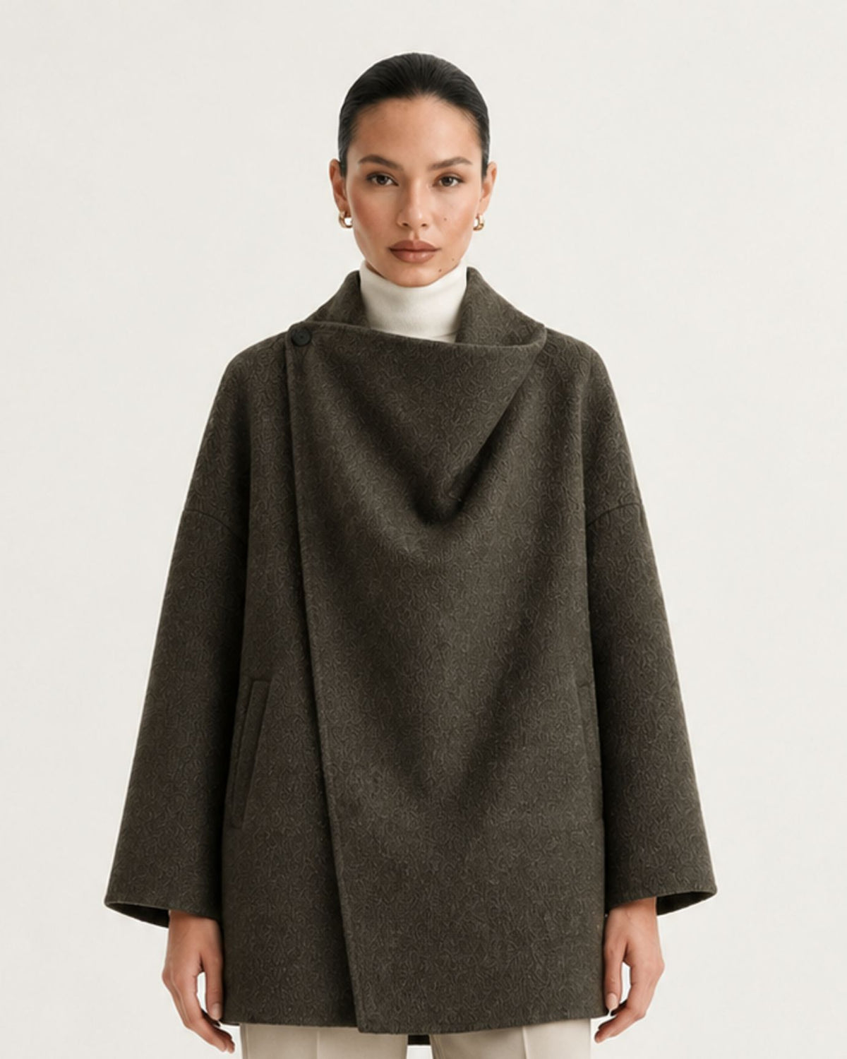 Divina Relaxed-Fit Double-Faced Yak Wool Overcoat Shawl