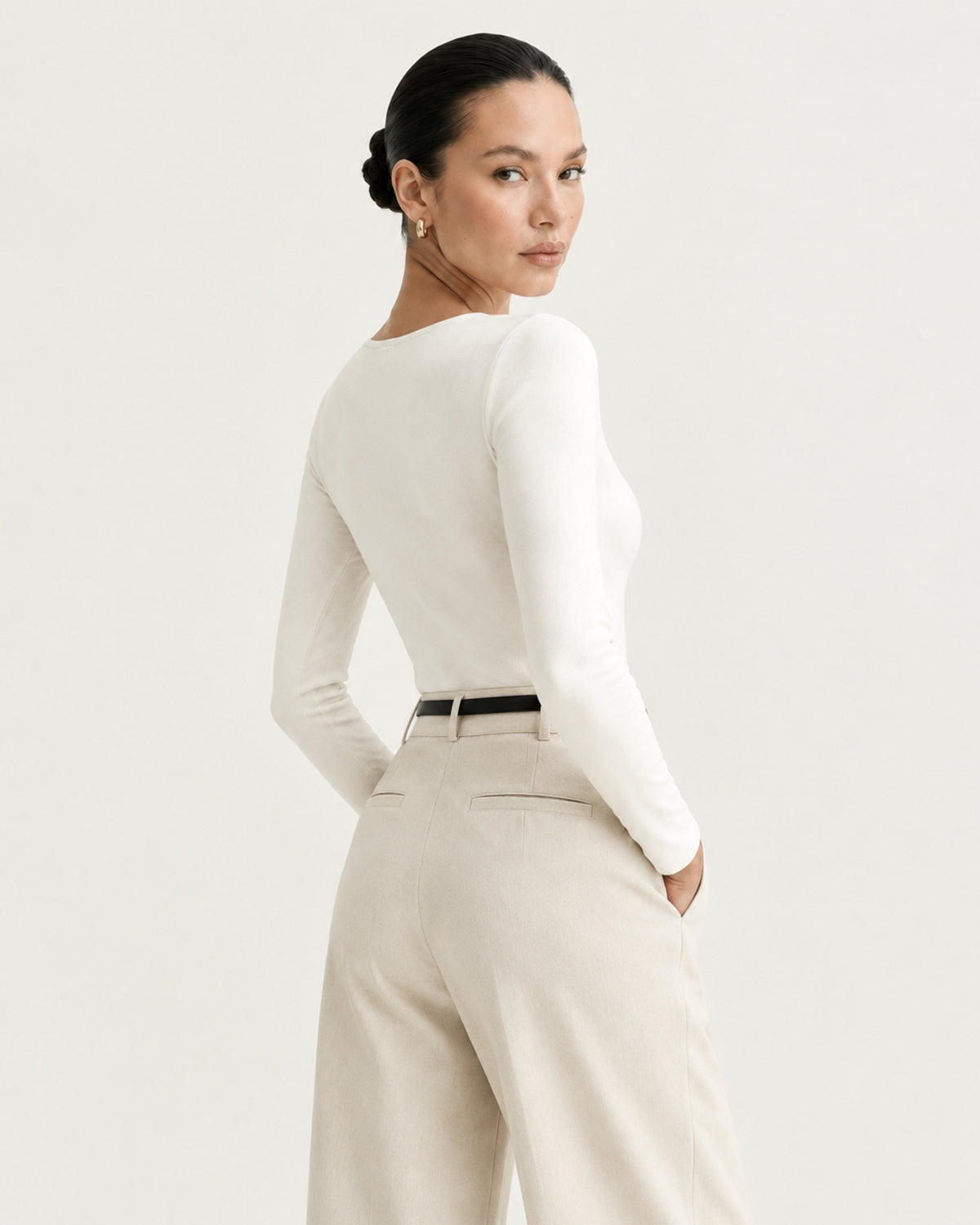 Rosy High-Waisted Straight Leg Trousers