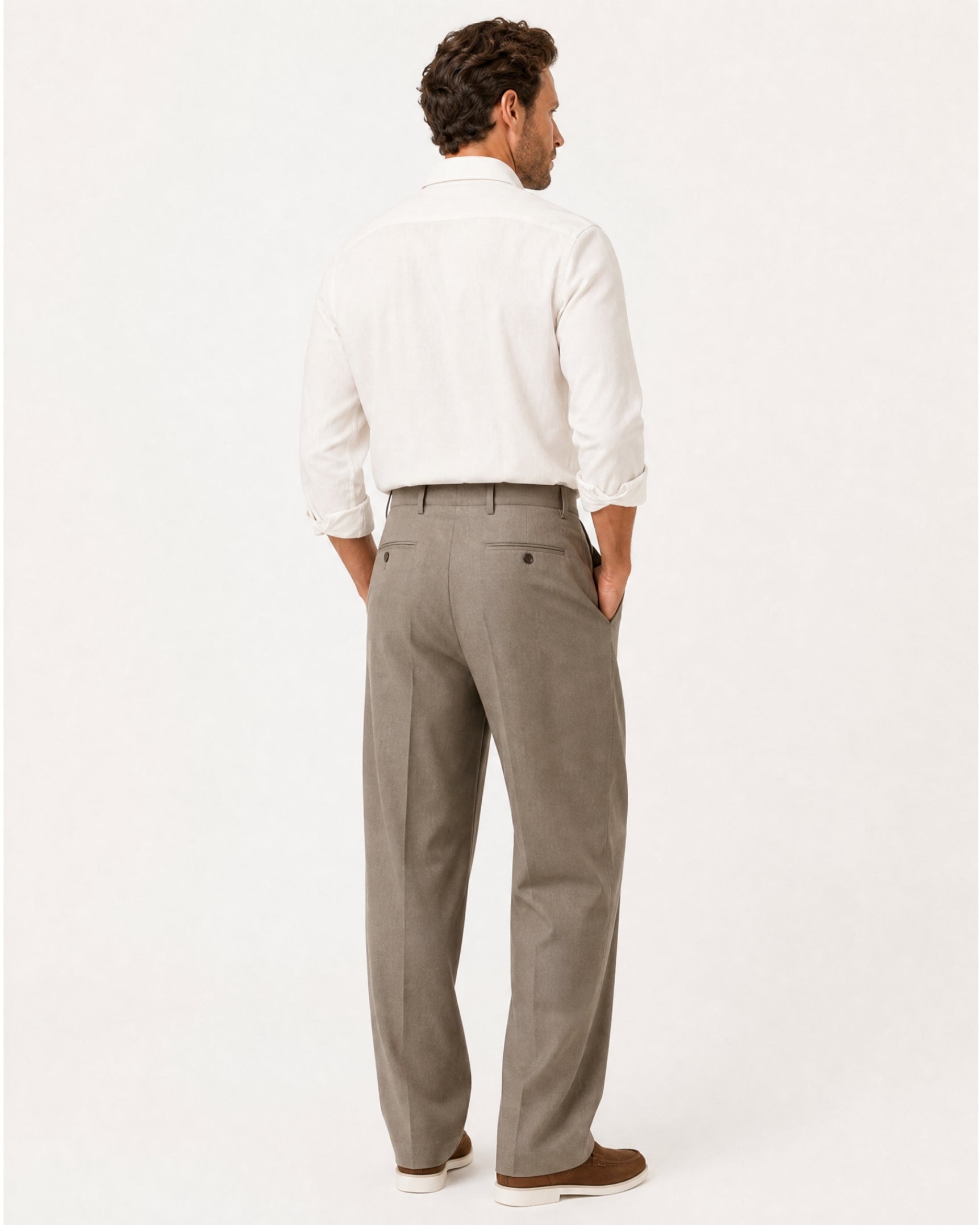 Pleated Drapey Trousers Textured Loose Straight Pants