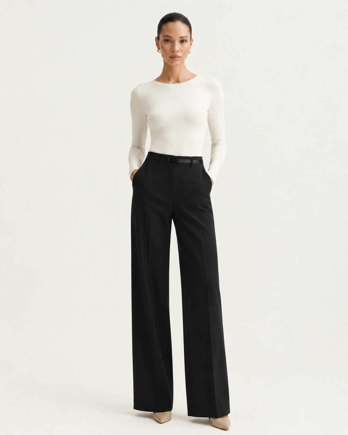 Rosy High-Waisted Straight Leg Trousers